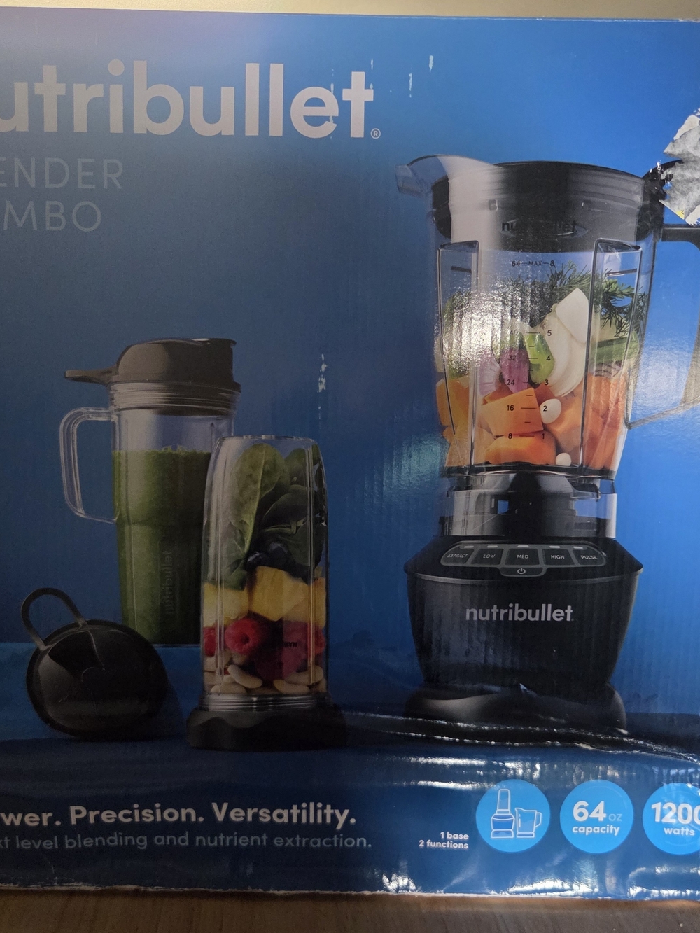 Nutribullet Blender Combo 1200W 64oz NBF50500 Dark Gray NEW SEALED Damaged Box